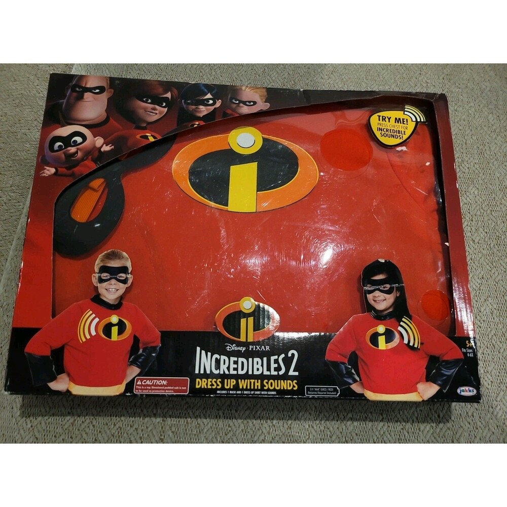 Pixar Incredibles 2 Violet / Dash Child Costume Shirt + Mask W/ SOUNDS size 4-6x